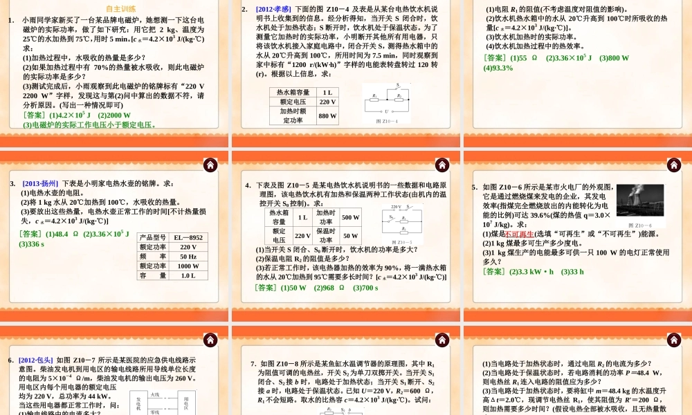 中考物理专题复习《专题10_热电综合》ppt课件.ppt
