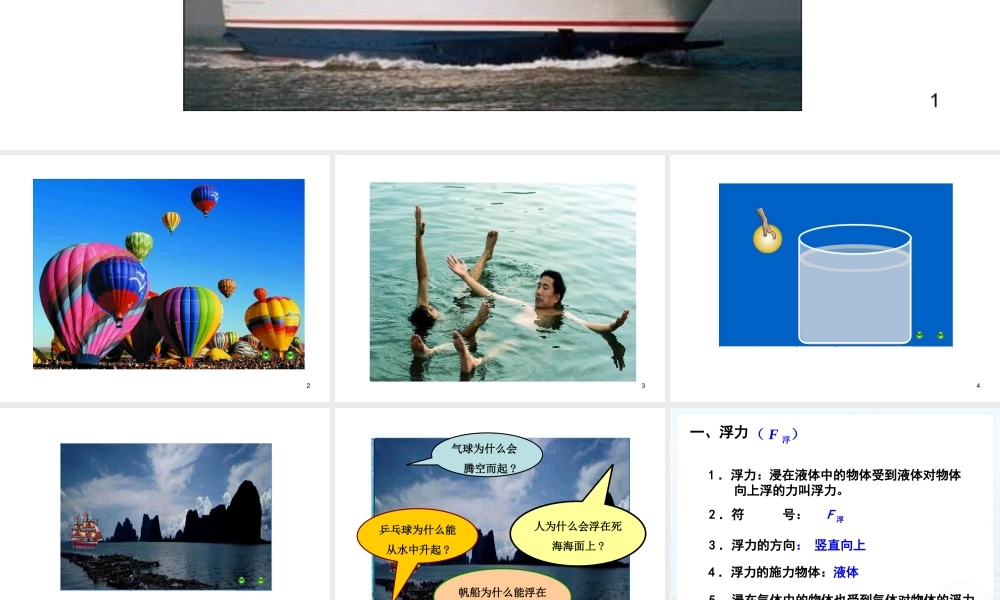 人教版八年级物理下册第十章《浮力》第1节《浮力》ppt课件.ppt