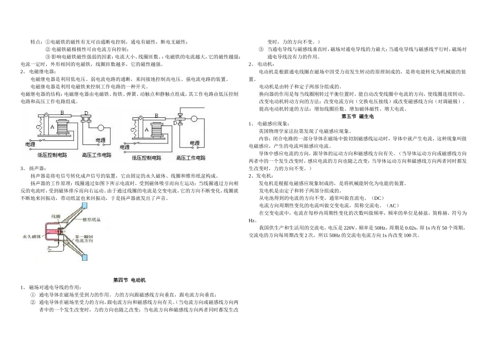 人教版九年级物理《第二十章-电与磁》知识点汇总.doc_第2页