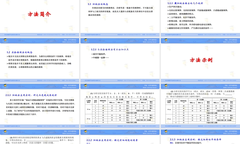 物理 饶全安 物理思想与方法 第四讲 归纳法与实验推理法.ppt
