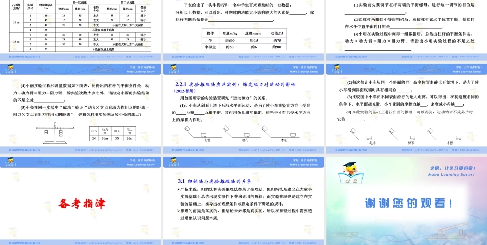 物理 饶全安 物理思想与方法 第四讲 归纳法与实验推理法.ppt