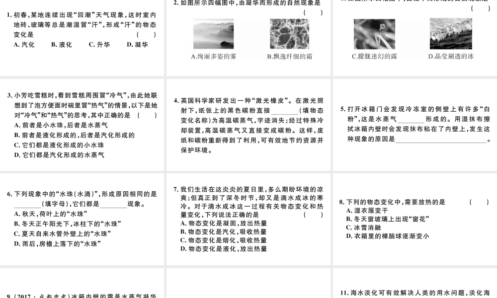 微专题1 物态变化及其吸放热.pptx