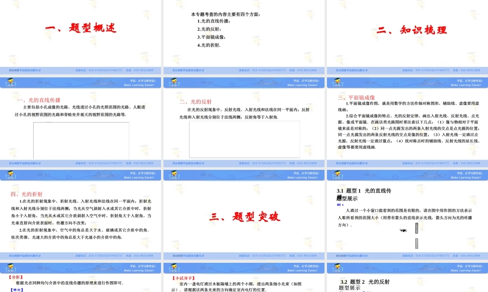 物理 苏国强 作图题 第二讲 光学--光现象.ppt