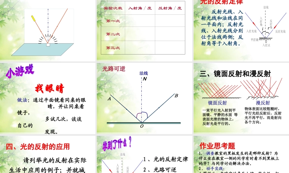 新人教版《4.2光的反射》.ppt