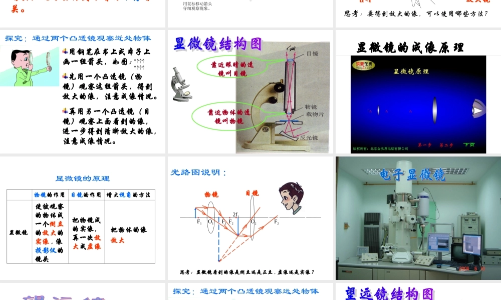 新人教版八年级物理上册《5.5显微镜和望远镜》课件(3).ppt