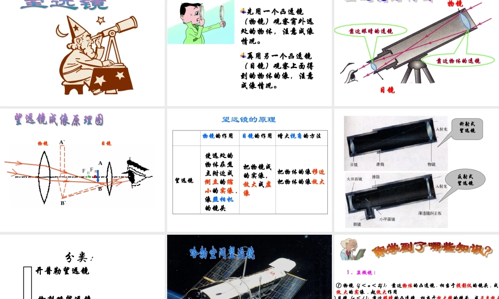 新人教版八年级物理上册《5.5显微镜和望远镜》课件(3).ppt