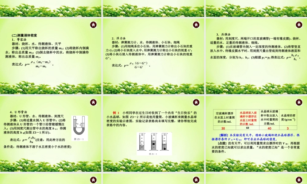 中考物理专题复习《专题3_力学实验探究》ppt课件.ppt