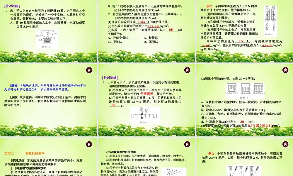 中考物理专题复习《专题3_力学实验探究》ppt课件.ppt