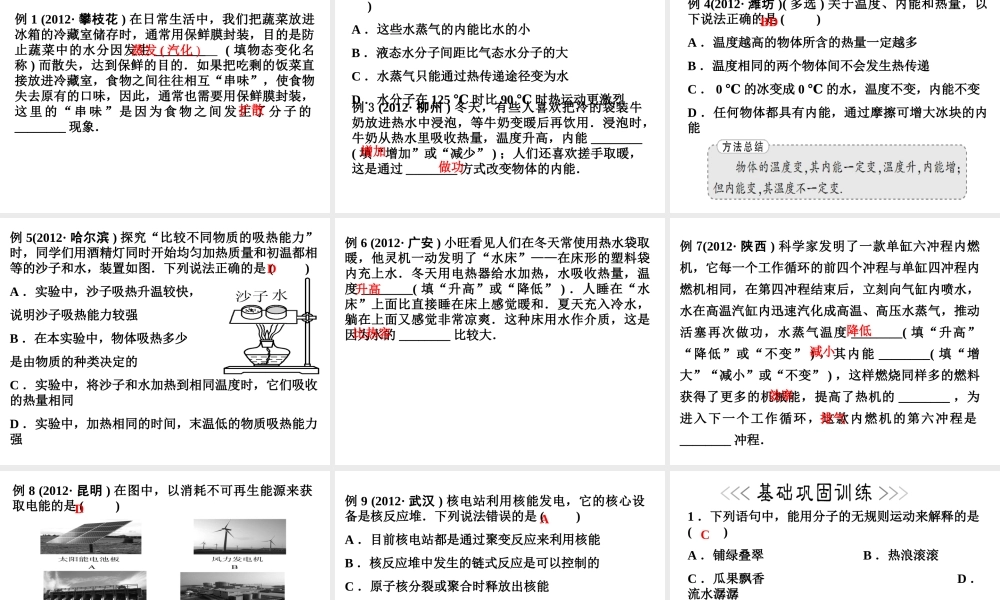 中考物理复习课件《分子运动_内能与热机》.ppt