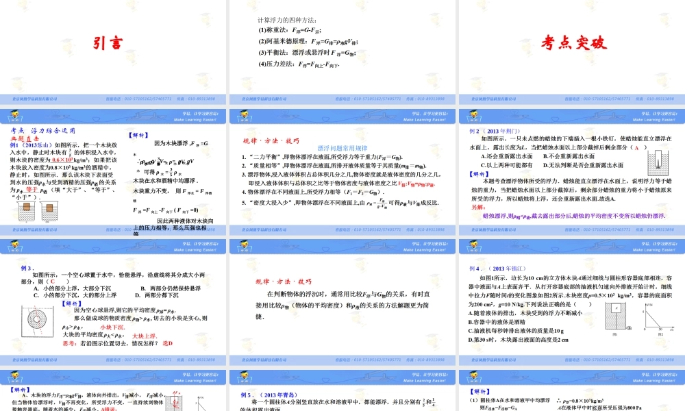 压强和浮力 第八讲 浮力综合运用.ppt