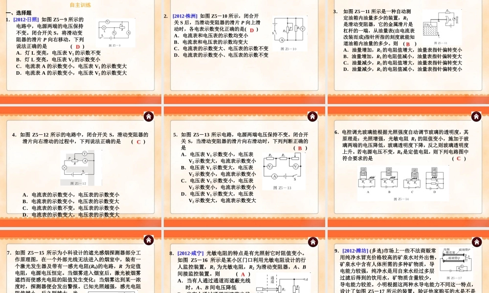 中考物理专题复习《专题5_动态电路问题》ppt课件.ppt