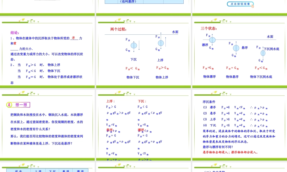 最新人教版八年级物理下册第十章第3节物体的浮沉条件及应用.ppt