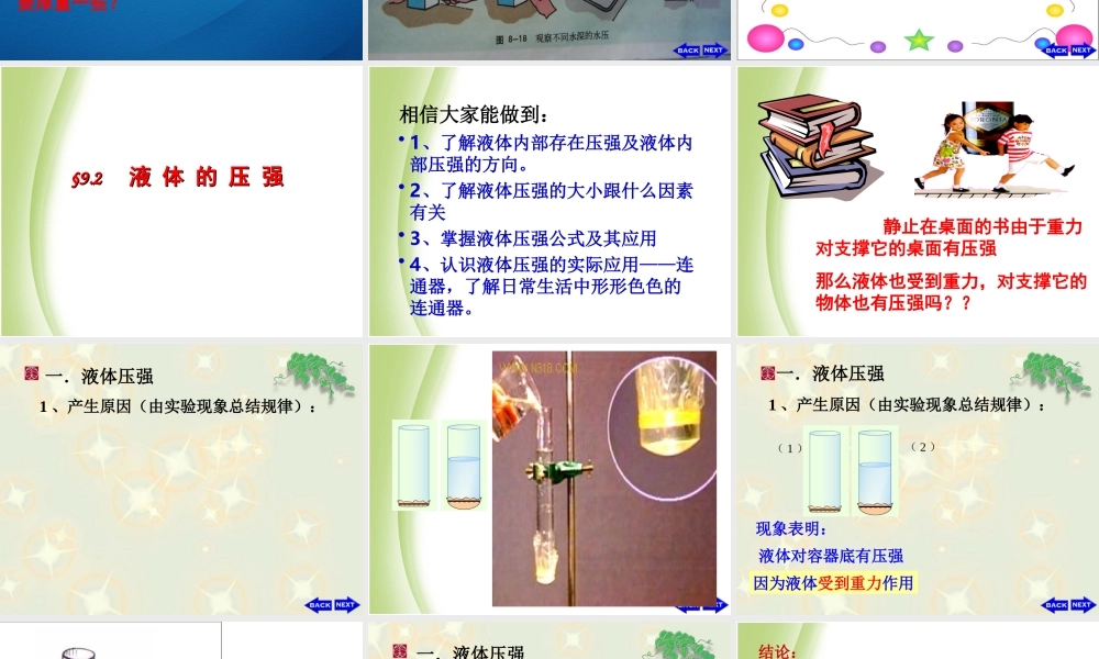 最新人教版物理八年级下册第九章第二节液体压强课件0.ppt