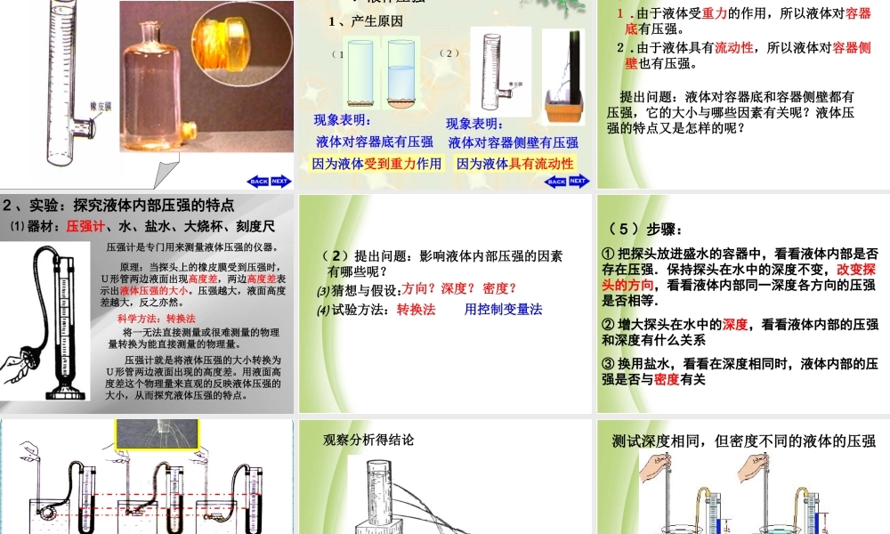 最新人教版物理八年级下册第九章第二节液体压强课件0.ppt