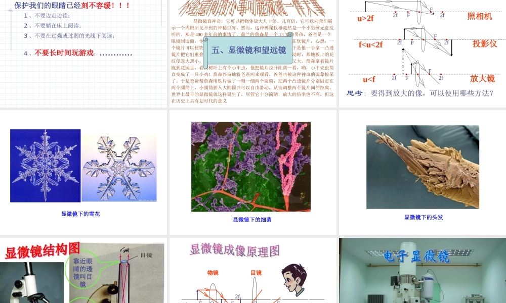 5.4眼睛与眼镜5.5显微镜和望远镜.ppt
