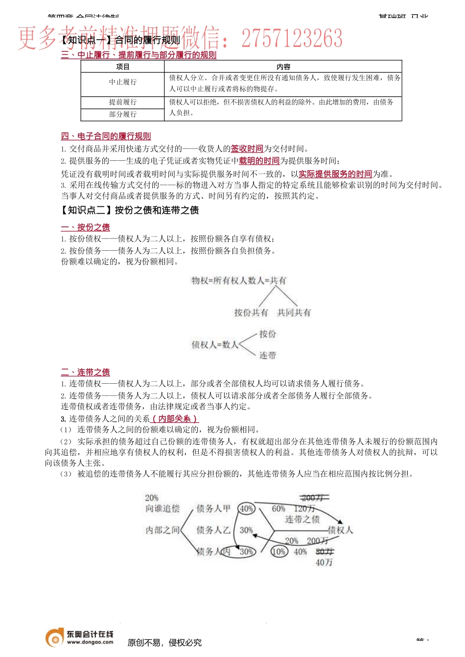 第31讲_合同的履行规则（3）、按份、连带之债、抗辩权的行使、情势变更.docx_第1页