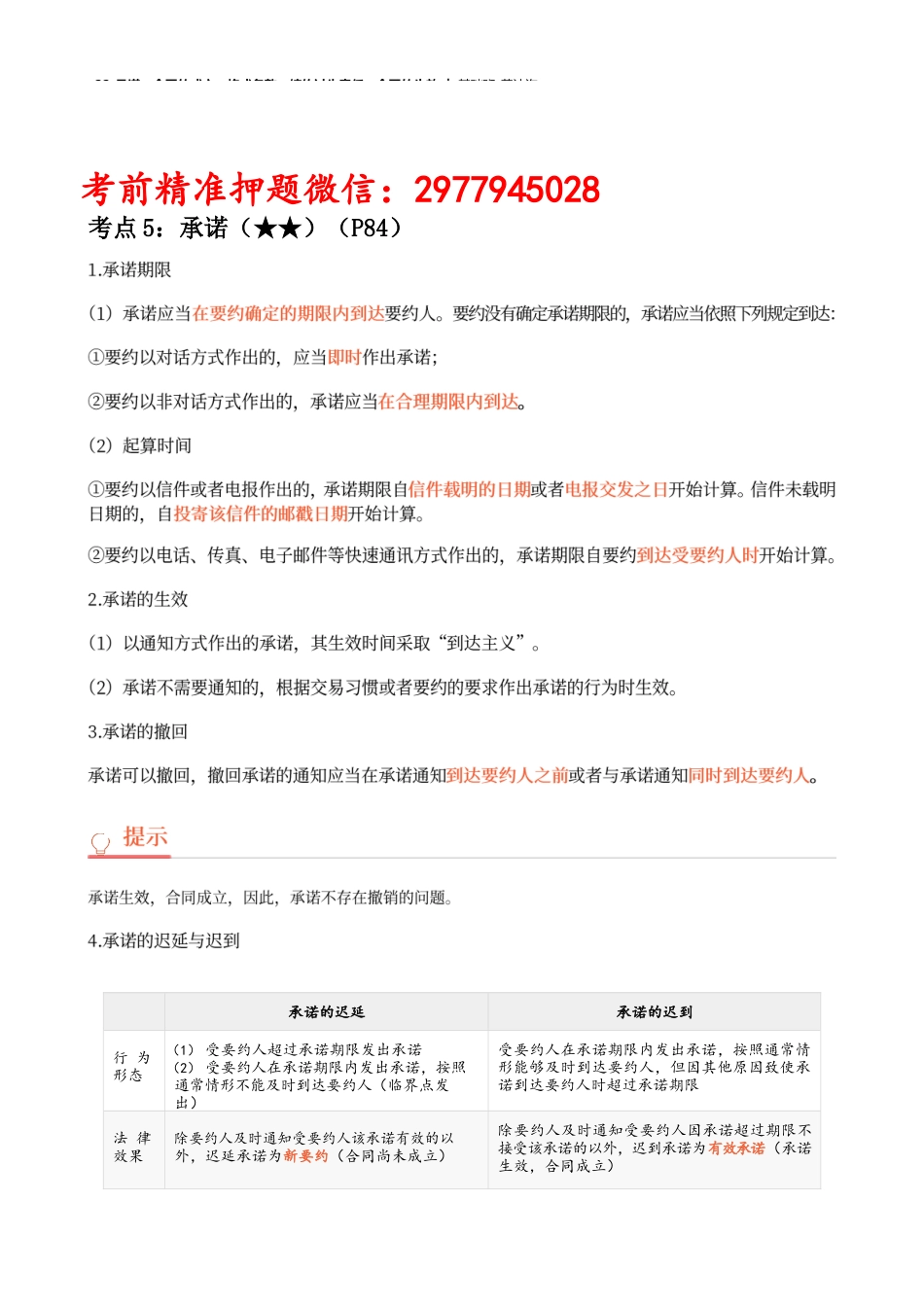 22_承诺、合同的成立、格式条款、缔约过失责任、合同的生效.docx_第1页