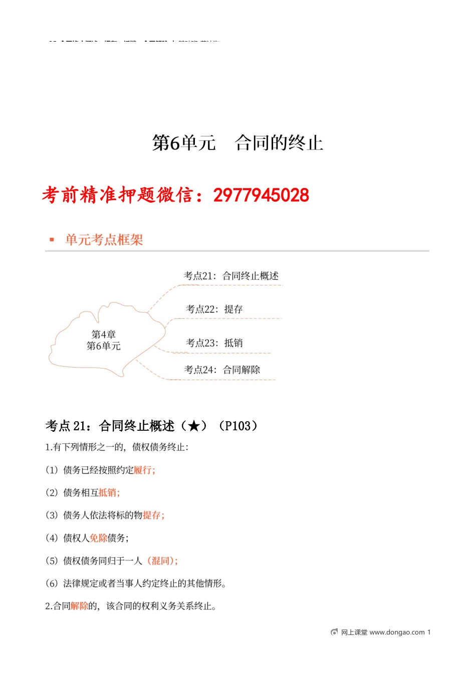 25_合同终止概述、提存、抵销、合同解除.docx_第1页