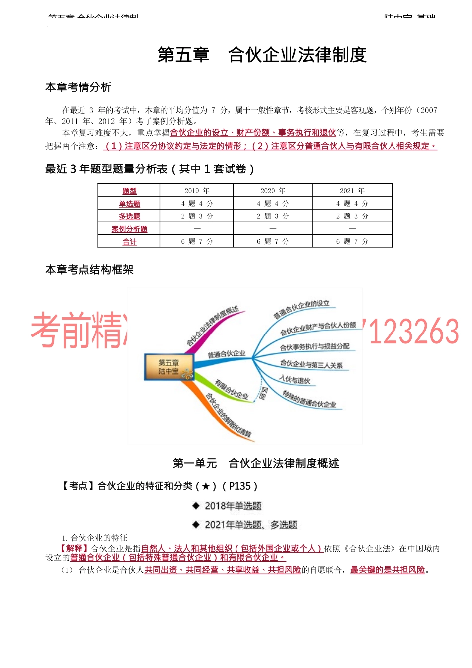 第25讲_合伙企业的特征和分类、普通合伙企业（1）.docx_第1页
