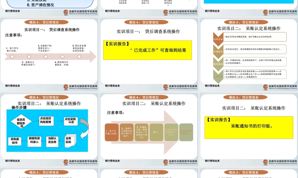 贷后管理实训.ppt