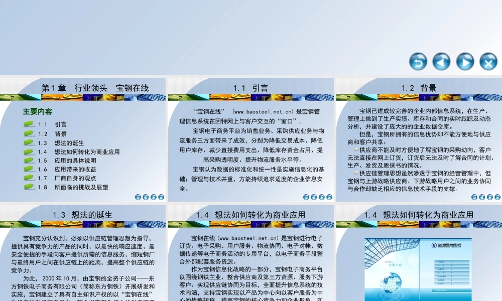 第1章行业领头宝钢在线.ppt