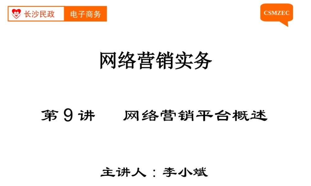 第09讲 网络营销平台概述.ppt