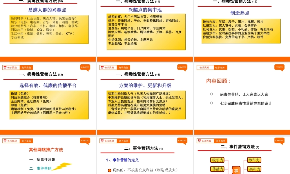 第23讲 病毒性营销和事件营销 .ppt
