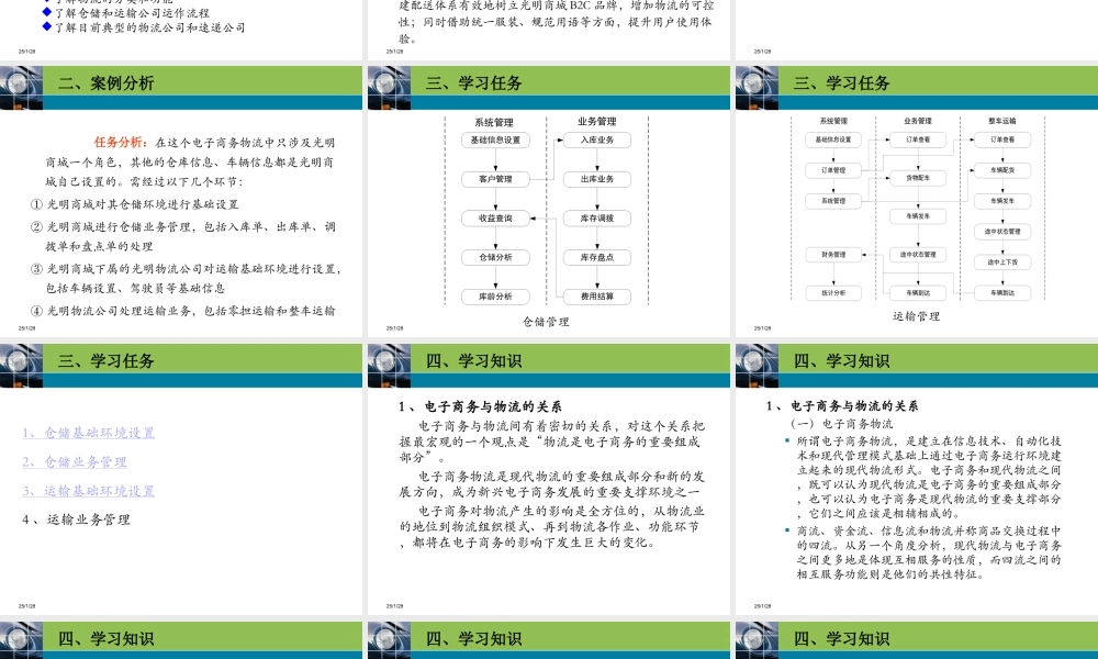 第九章 情景八电子商务物流.ppt