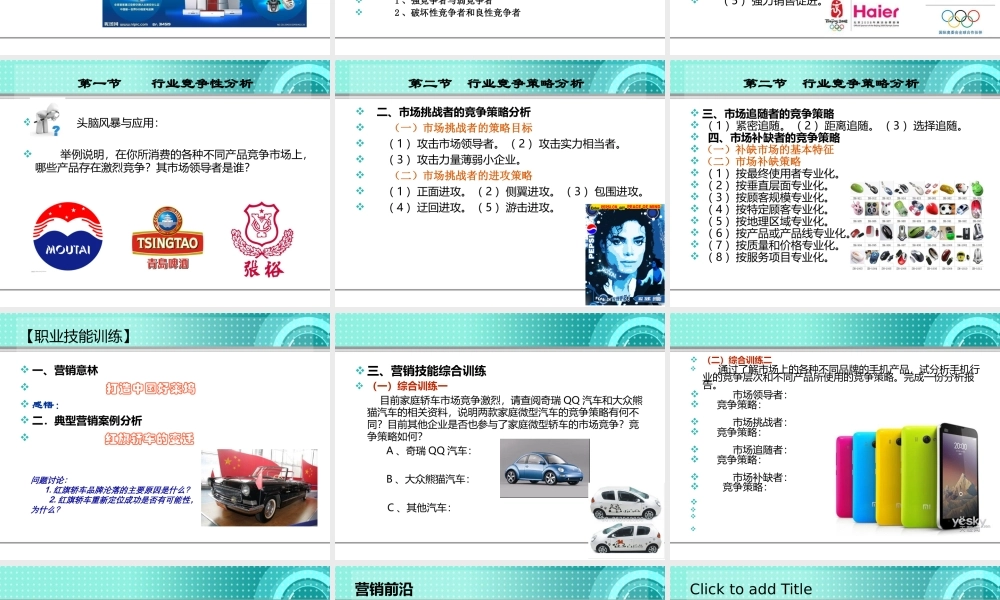 第七章 　竞争性营销策略分析.ppt