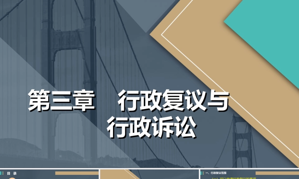 第三章&nbsp; 行政复议与行政诉讼（S丁顺超调整）.ppt