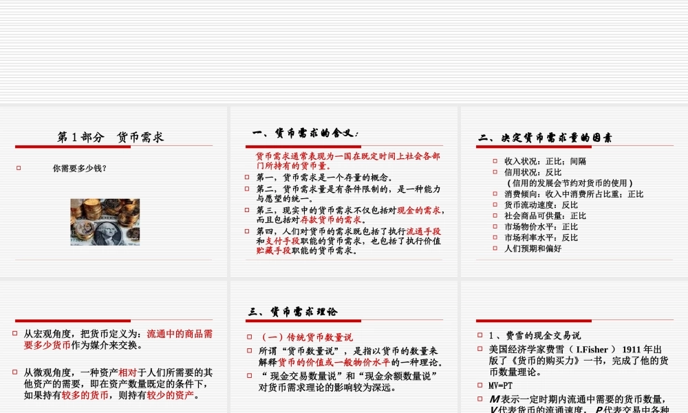 第十章 货币供求与均衡（赵）.ppt