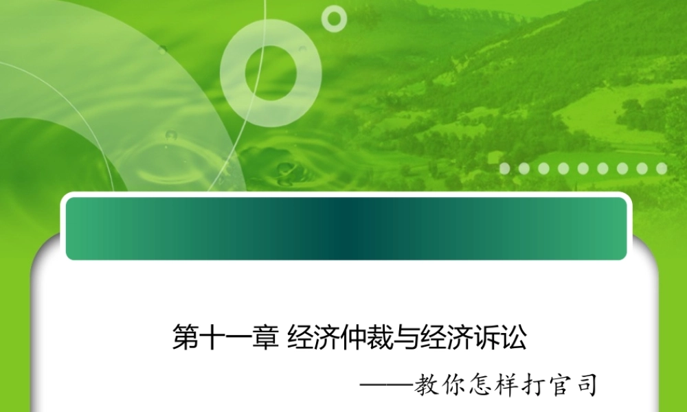 第十一章经济仲裁和民事诉讼-教你怎样打官司.ppt