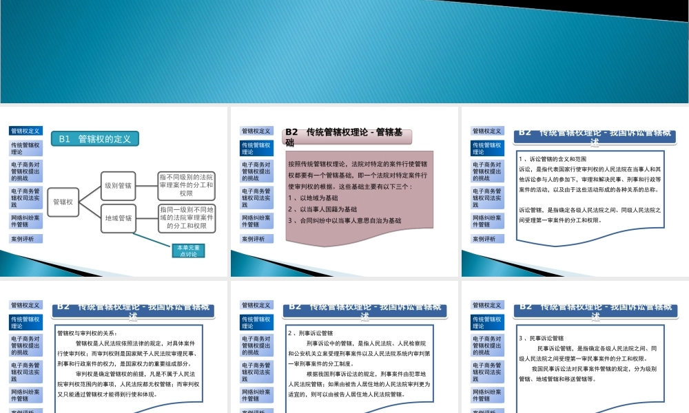 电子商务法规-单元B电子商务的诉讼管辖.ppt