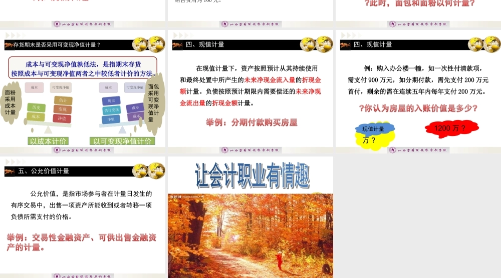 第一章第五节企业财务会计的计量.ppt