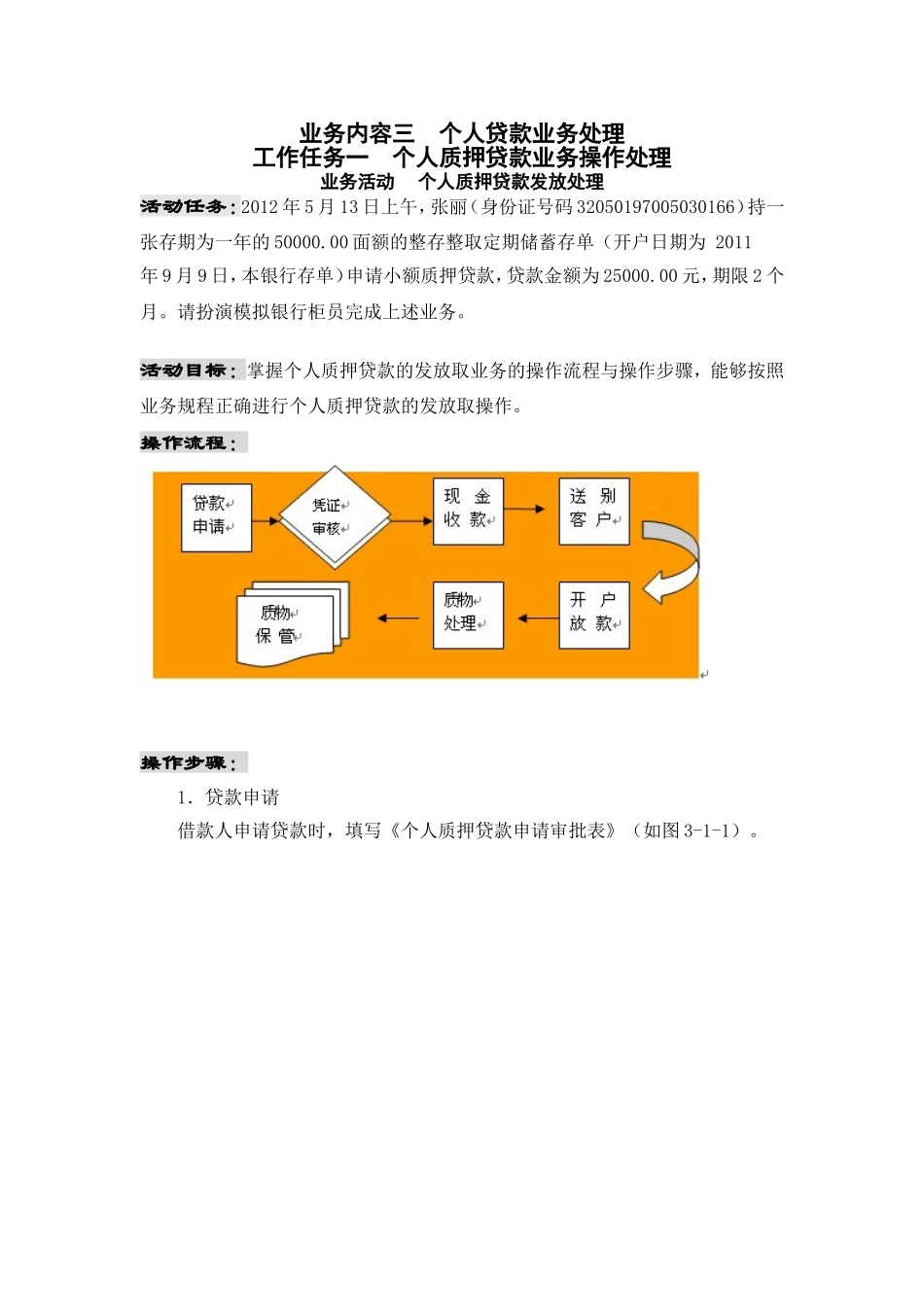 个人质押贷款发放.doc_第1页