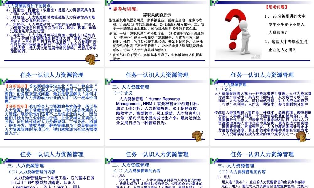 模块一人力资源管理认知.ppt