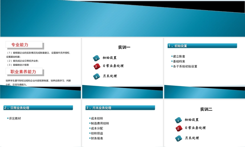 情境八财务管理系统综合实训.ppt