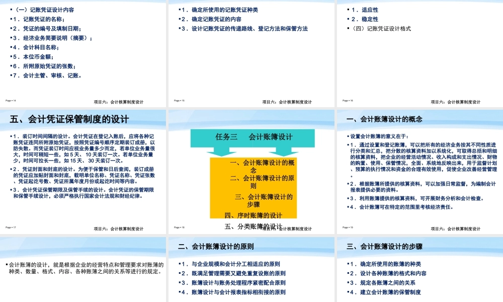 项目6：会计核算制度设计.ppt