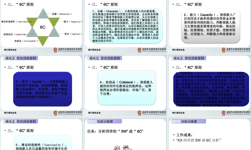 授信贷款原则.ppt