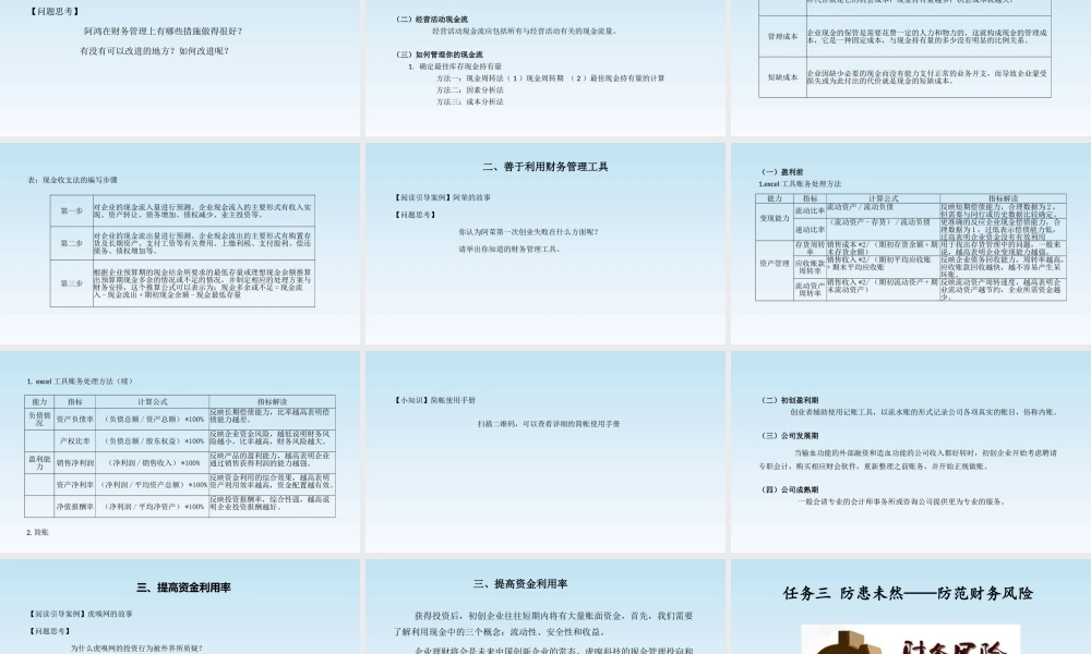 项目八课件：如何管钱——管理你的资金.pptx