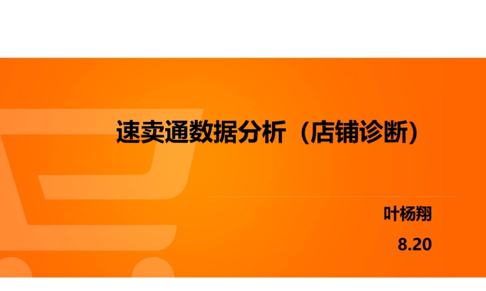 项目八 跨境电商数据分析之---店铺数据及单品数据分析配套课件（老师上课产品数据课件）.pptx