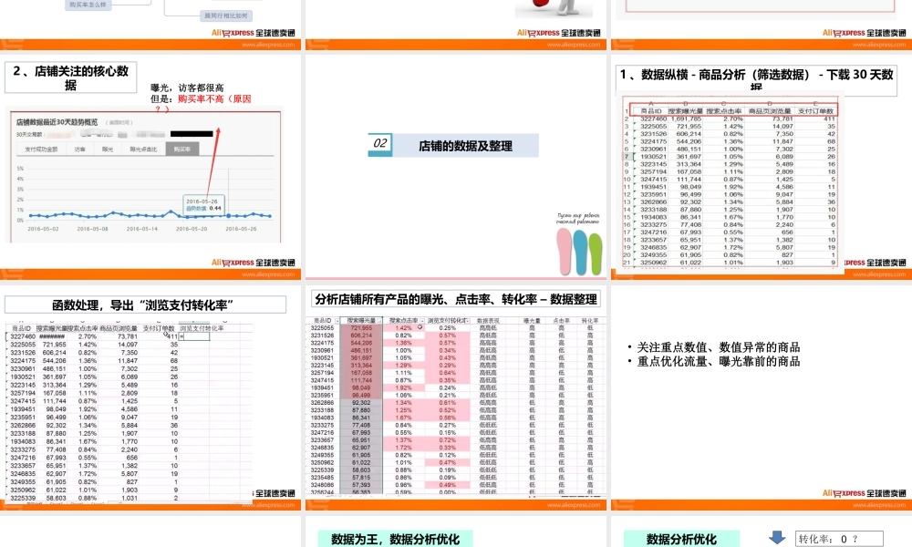 项目八 跨境电商数据分析之---店铺数据及单品数据分析配套课件（老师上课产品数据课件）.pptx