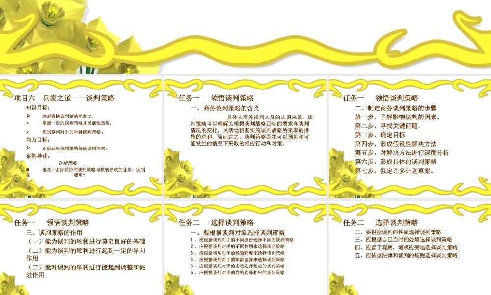 项目六兵家之道——谈判策略.ppt