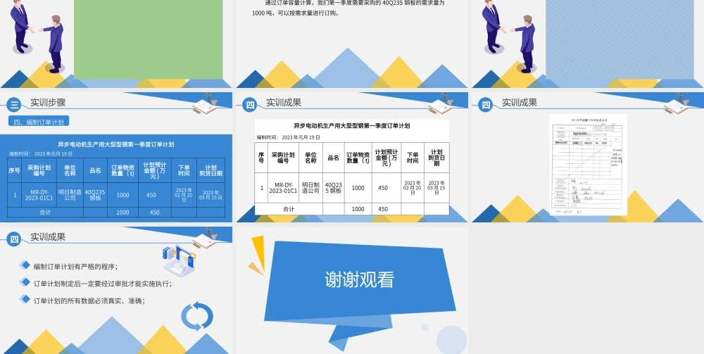 实训3.2 编制订单计划实训.pptx