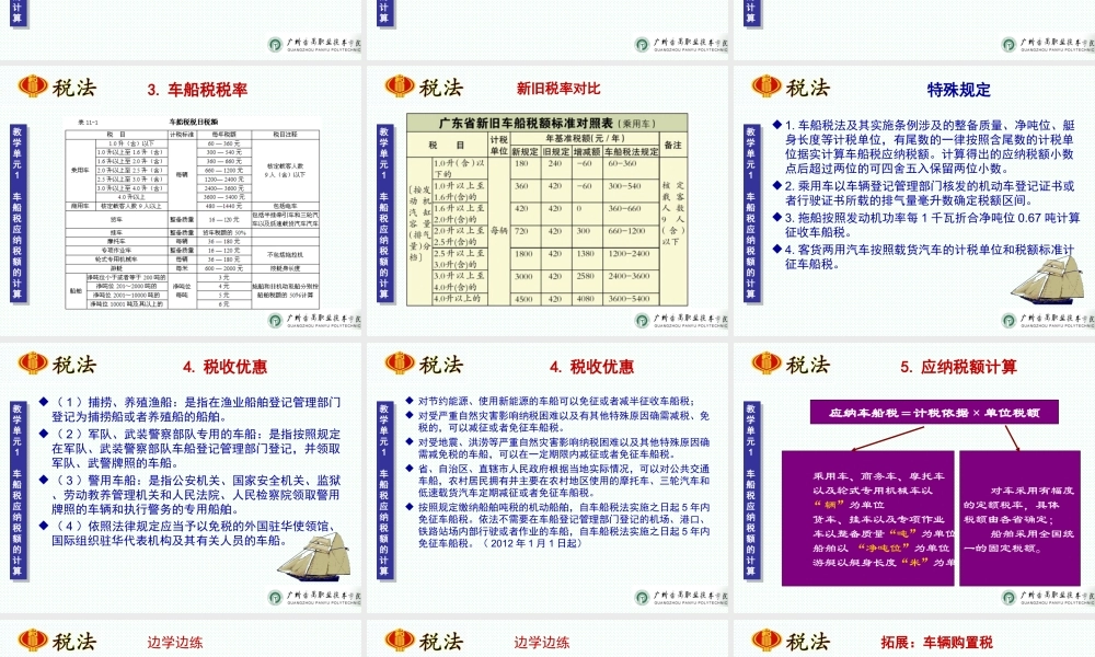 项目十一 车船税办税业务.ppt