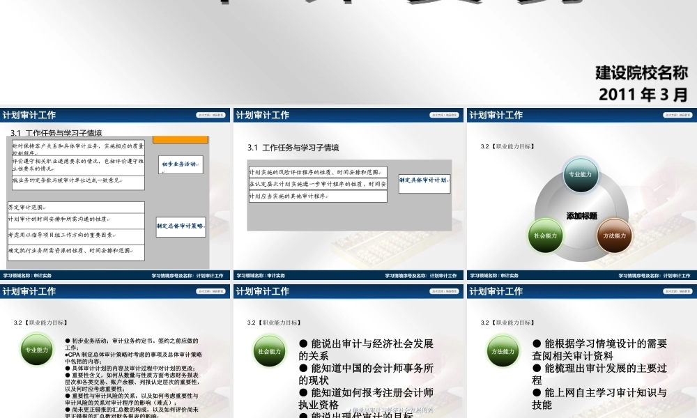 学习情境3 - 计划审计工作..ppt