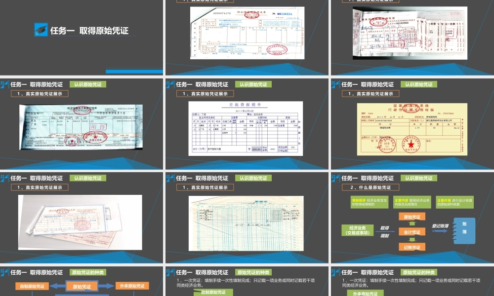 学习情境四 取得或填制原始凭证 任务1 取得原始凭证.pptx
