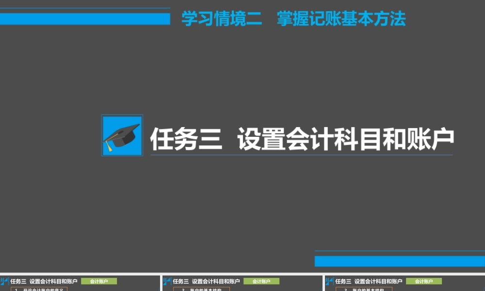 学习情境二 掌握记账的基本方法 任务3 设置会计科目和账户 - 会计账户.pptx