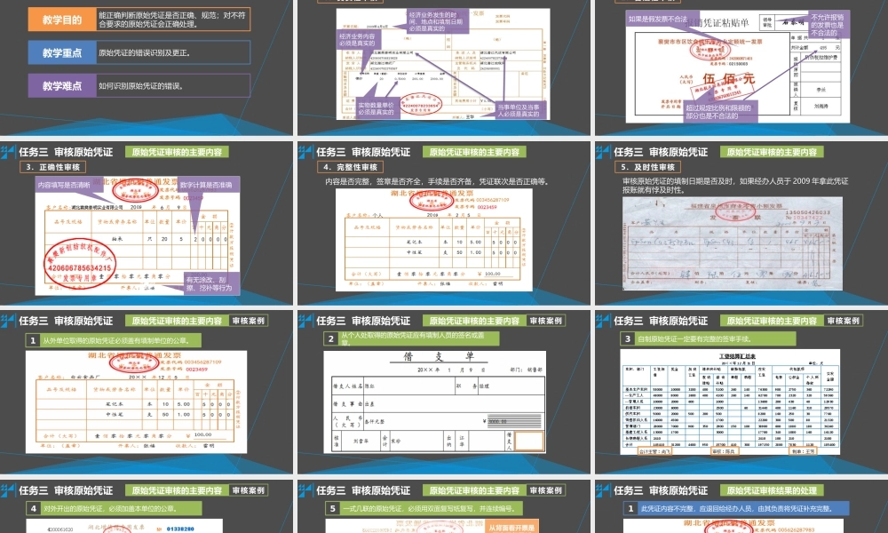 学习情境四 取得或填制原始凭证 任务3 审核原始凭证.pptx