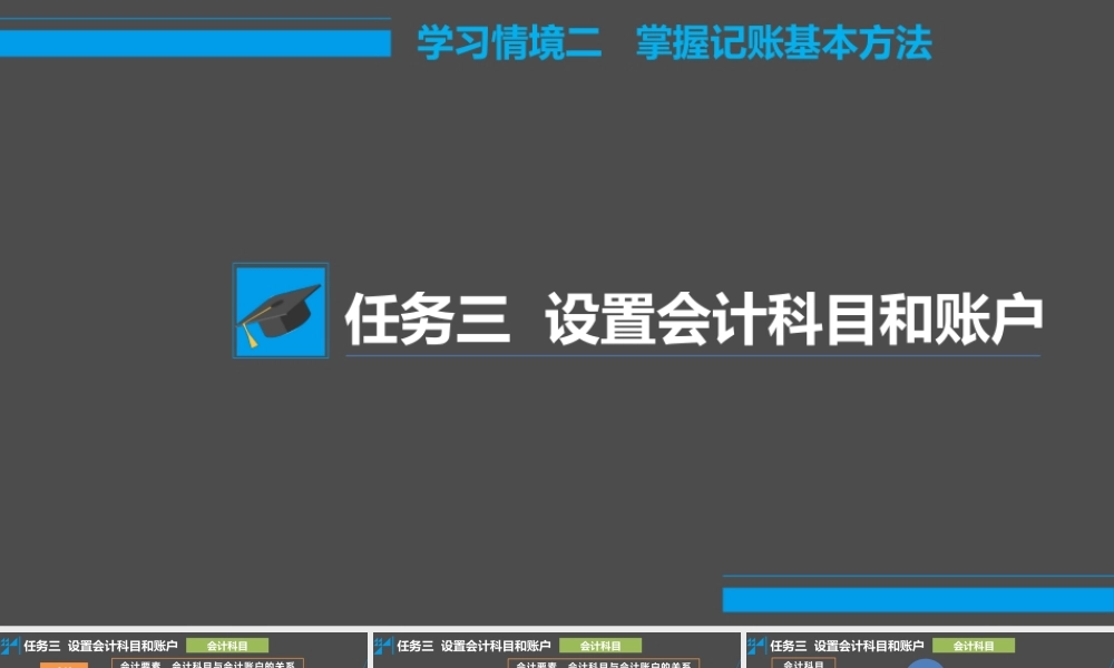 学习情境二 掌握记账的基本方法 任务3 设置会计科目和账户 - 会计科目.pptx